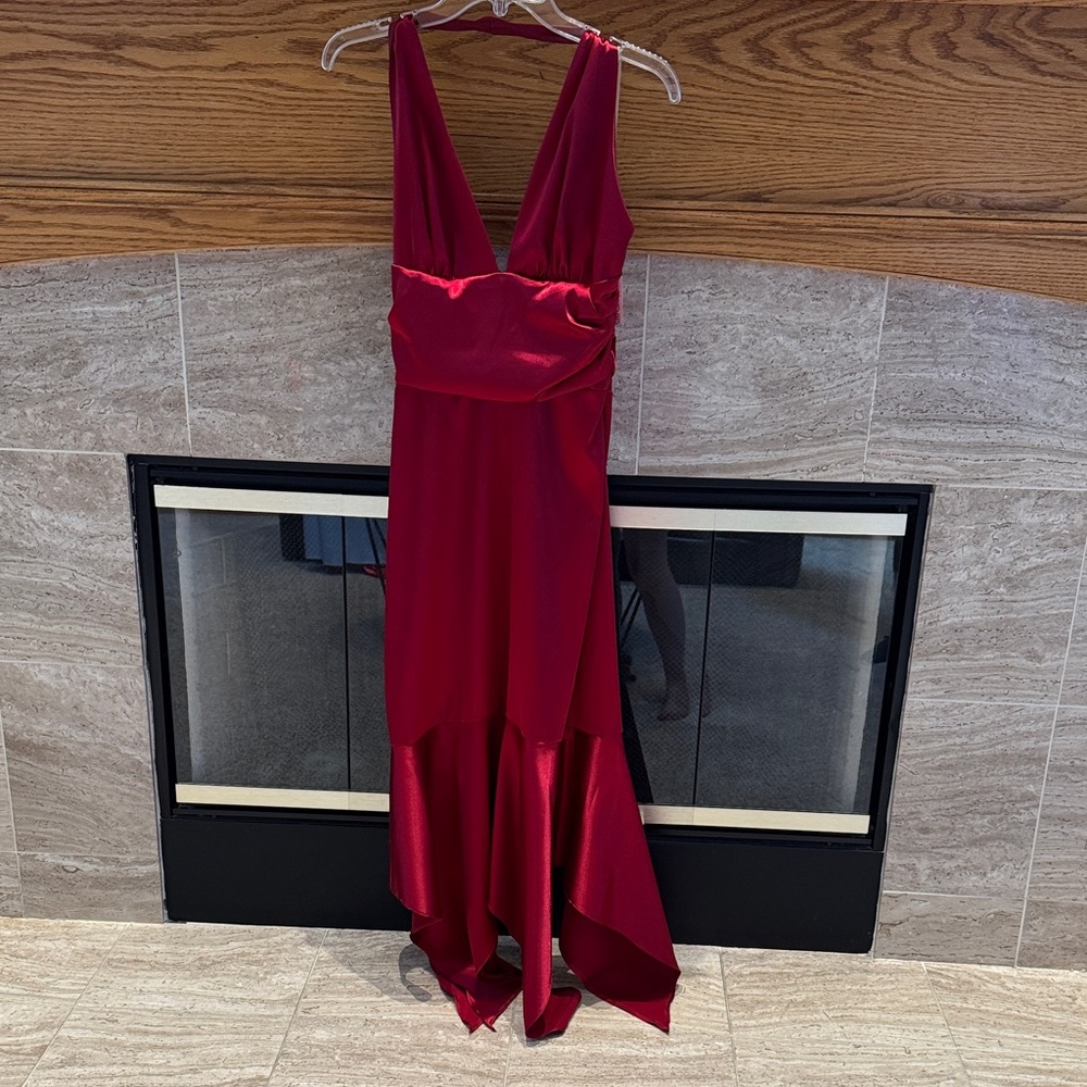 Chic High Low Red Dress